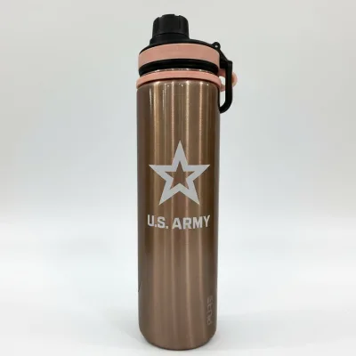 25oz Endurance Bottle - Army Logo on Rose Gold