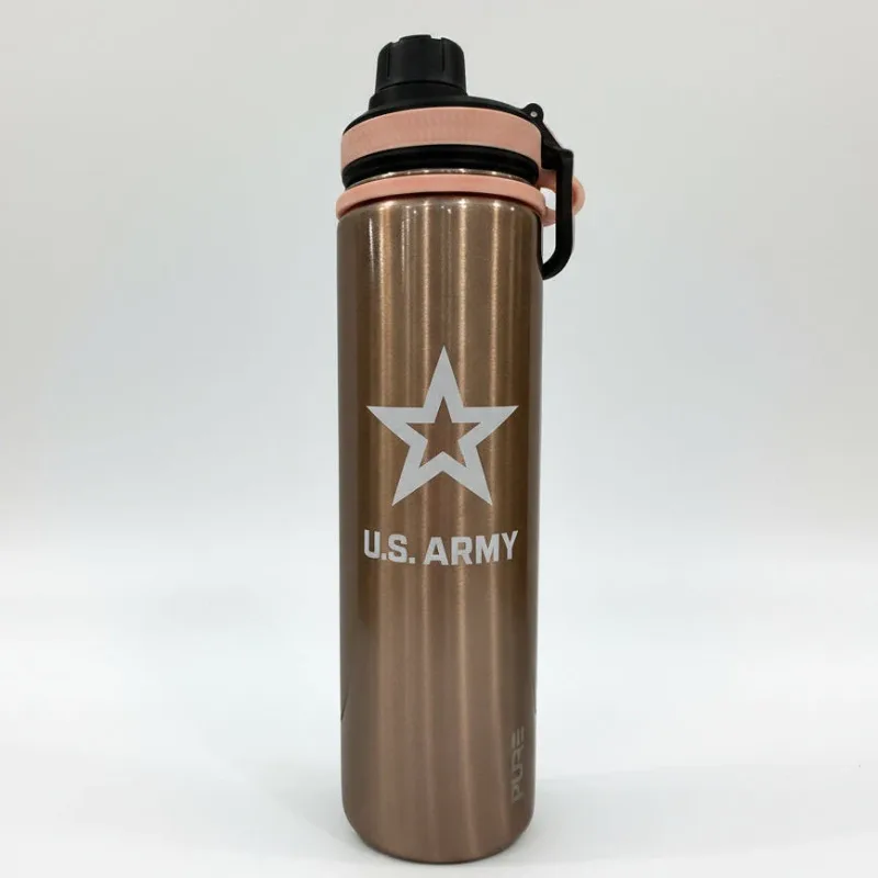25oz Endurance Bottle - Army Logo on Rose Gold