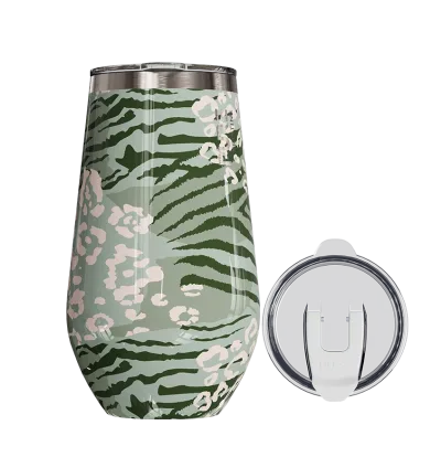 Halfsies Wine 16oz Patterns – Sage Animal Print