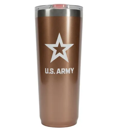 22oz Twistie Tumbler - Army Logo on Rose Gold