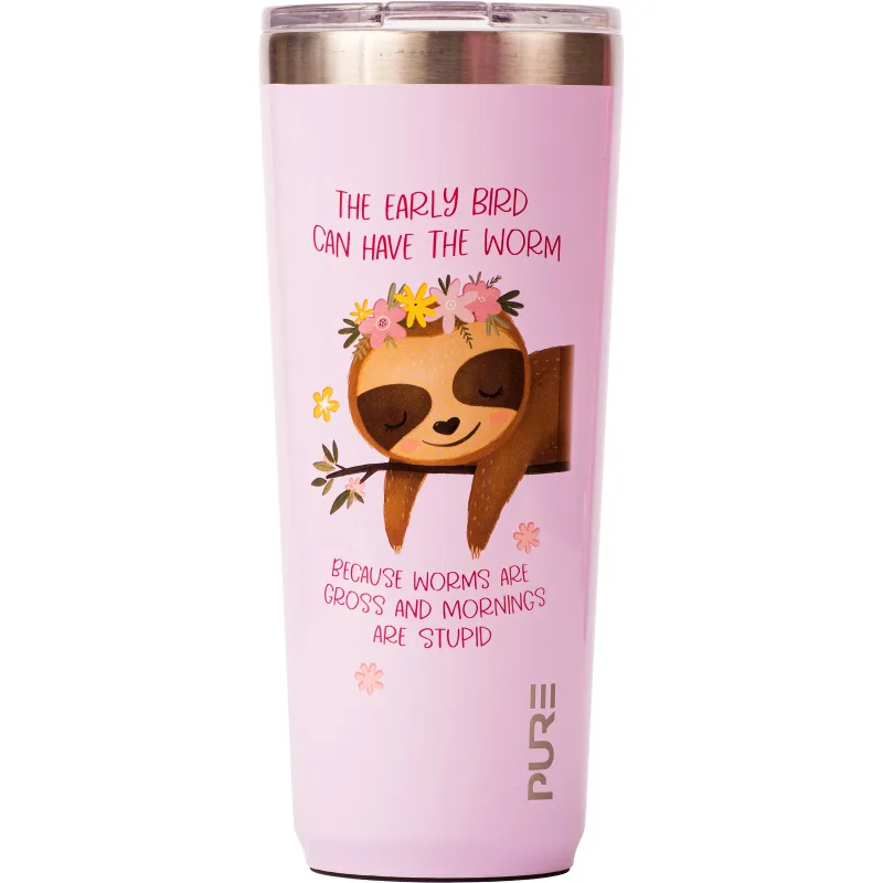 Twistie Tumbler 22oz Sassy – The early bird can have the worm because worms are gross and mornings are stupid
